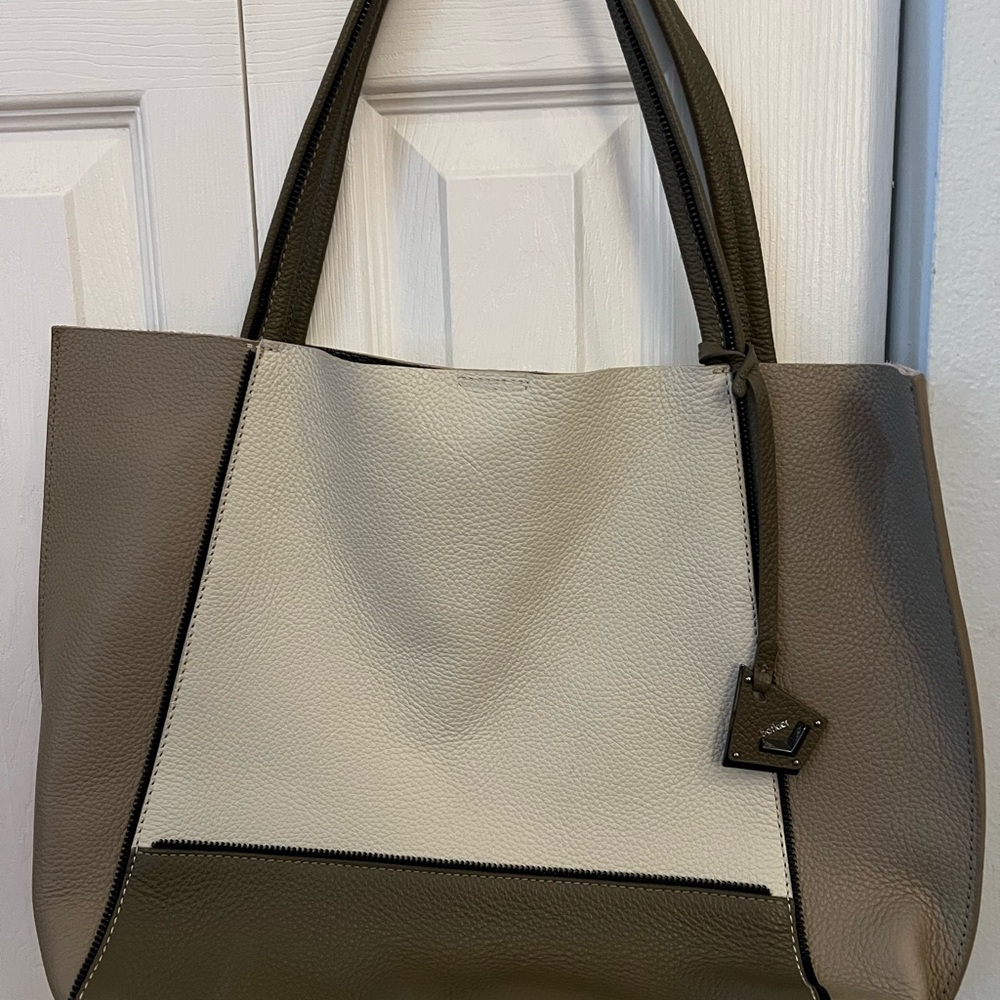 Botkier Cream and Tan Tote/Bucket Bag